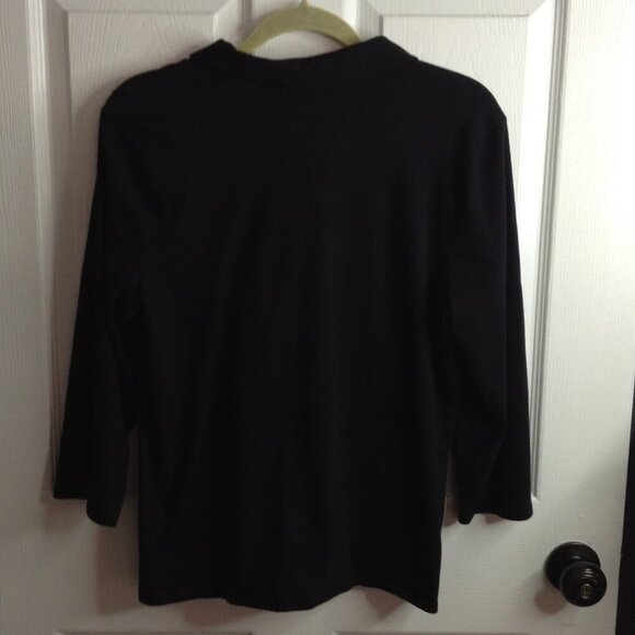 NWT Lauren, Ralph Lauren "XL" "Flash 2" Black Ruffled Peasant Blouse, Boho chic - Picture 3 of 6